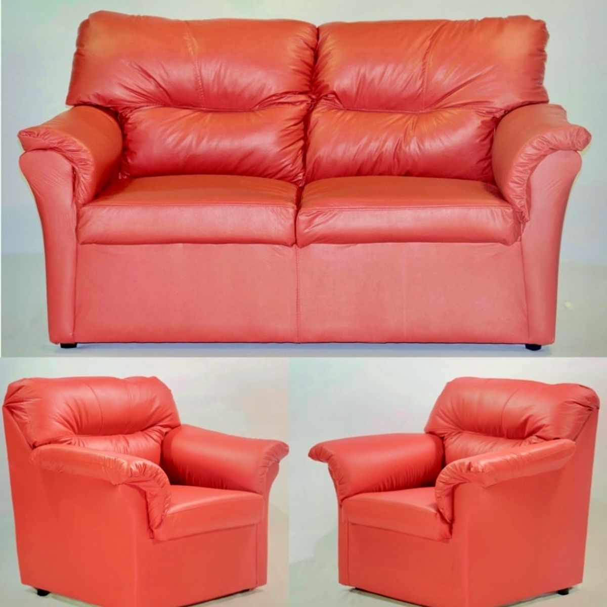 CABSUR - Juego Living Sorrento 2-1-1C Rojo