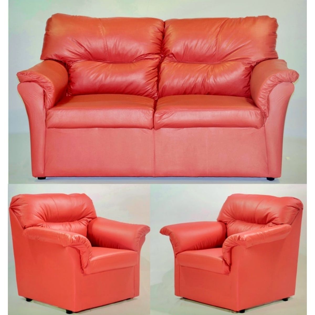 CABSUR - Juego Living Sorrento 2-1-1C Rojo