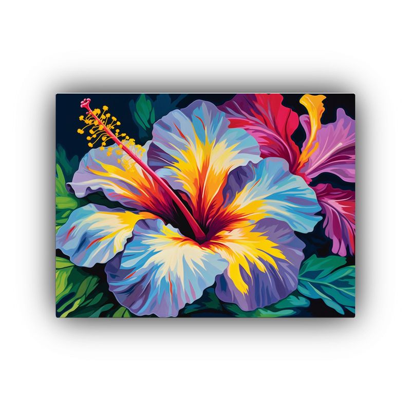 GENERICO - Pintura Decorativa Cuadro De Hibiscus Bold Con Profundidad V 120x80cm