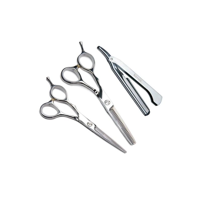 GENERICO - Set De Tijera Zurdo Para Barbero Rotger Filo Navaja