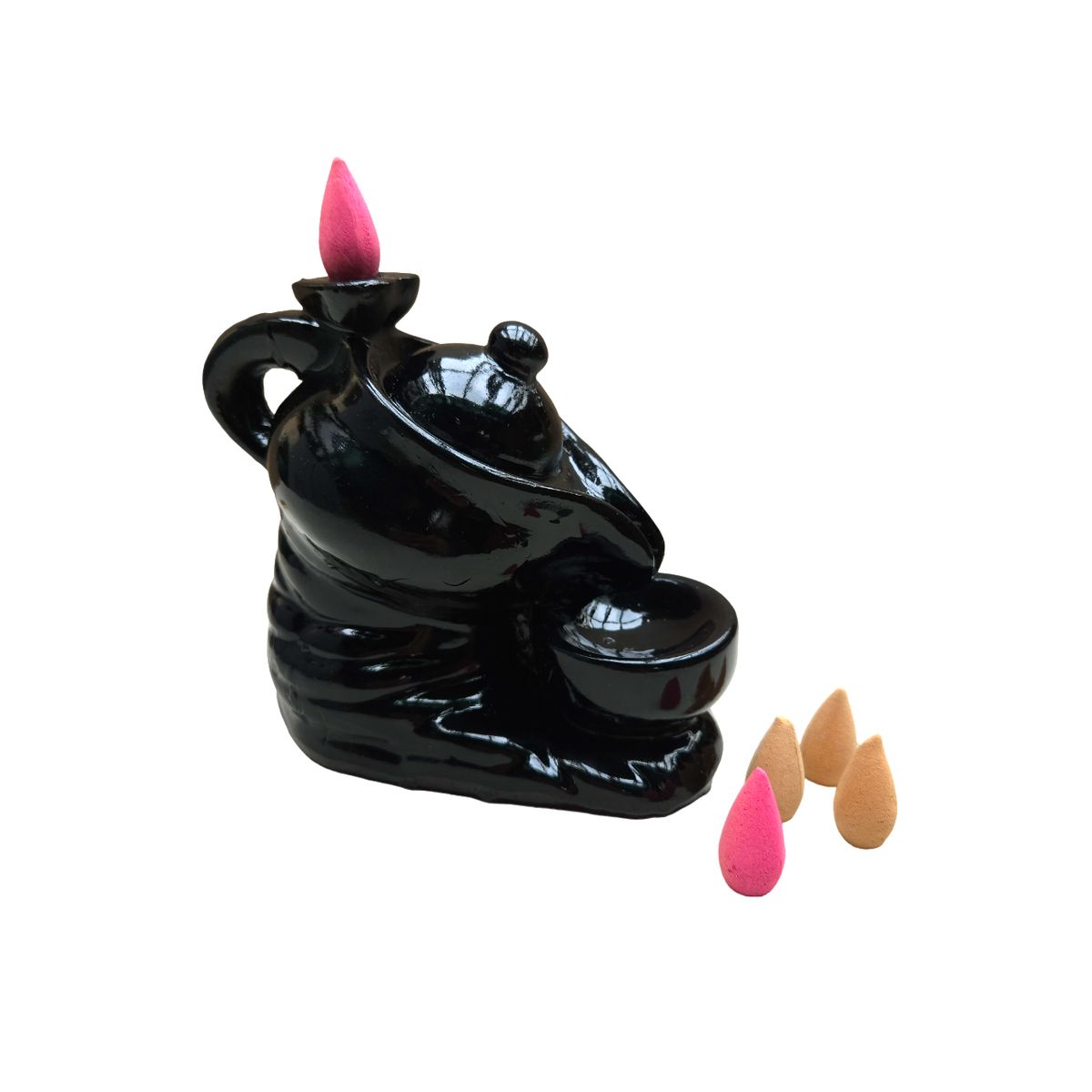 GENERICO - Tetera de Incienso tipo cascada + 20 Inciensos forma cono