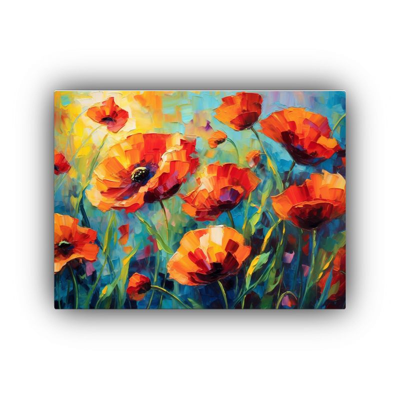 GENERICO - Cuadro Diseño Poppies Para Interiores Brochazos Sueltos Y C 120x80cm