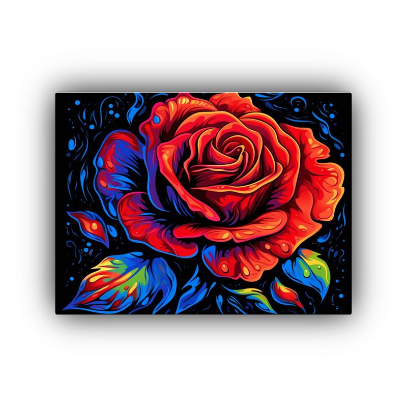 GENERICO - Pintura De Pared Estilo Psicodélico Rosa Roja Enigmática S 120x80cm