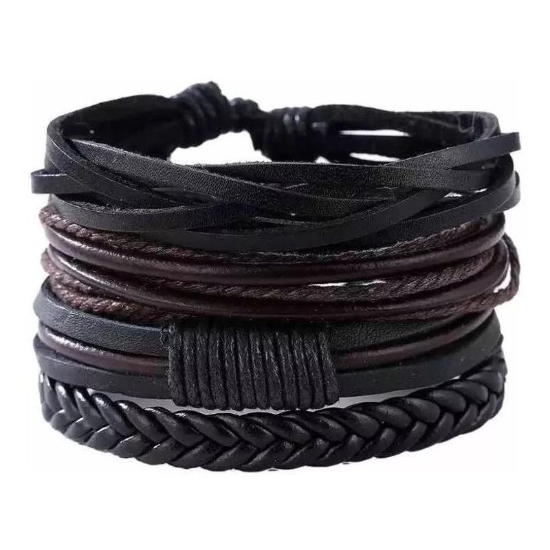GENERICO - Pulsera de Cuero Unisex Estilo Vikingo.
