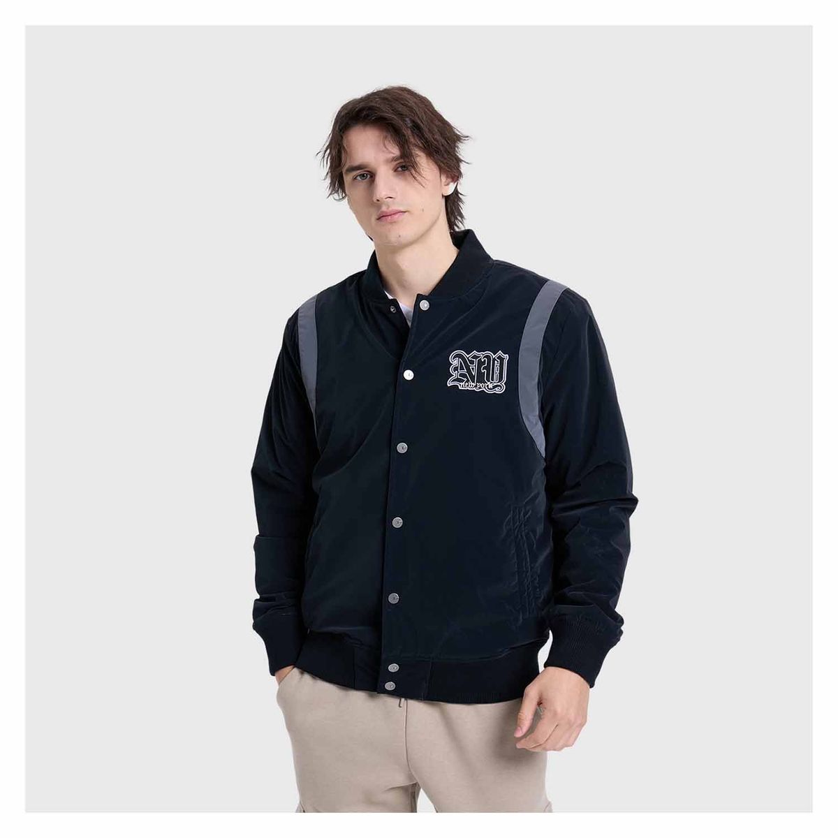 FASHION'S PARK - Chaqueta Hombre Bomber Negro Fashion's Park