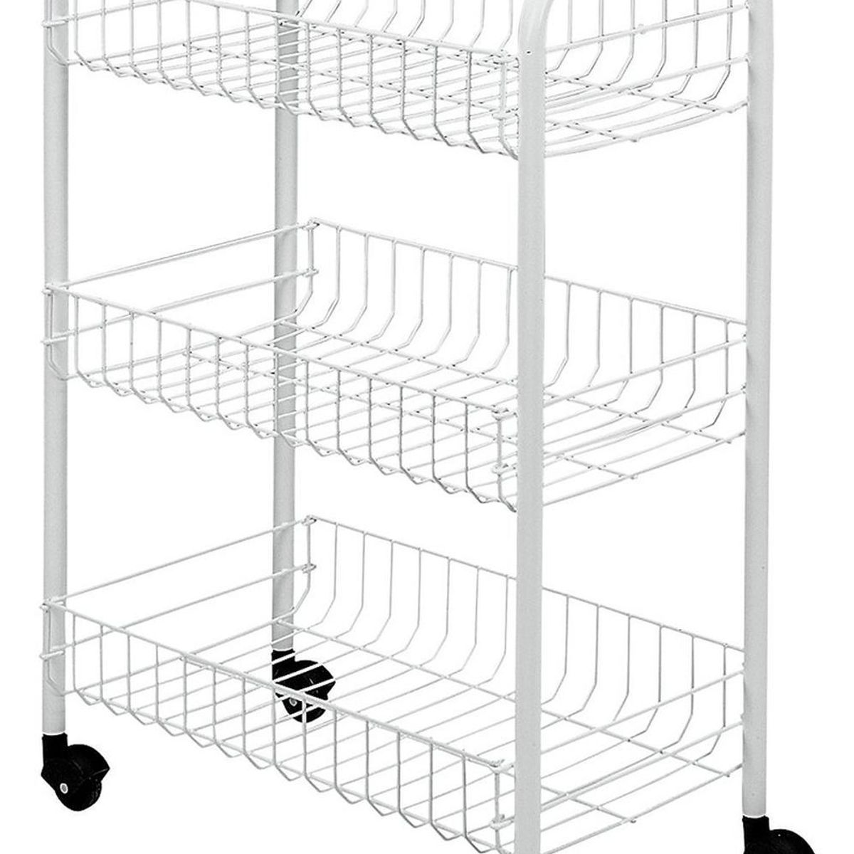 IMPORTCLICK - Organizador Cocina Metal Blanco Ruedas 61 x 27 CM - Blanco
