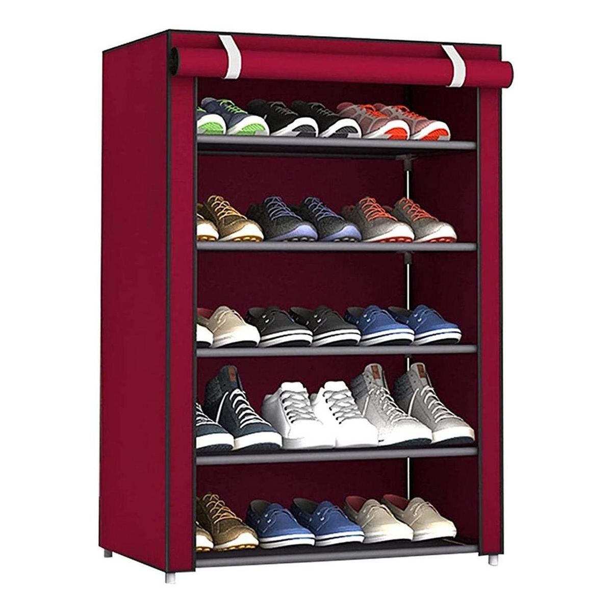 IMPORTCLICK - Zapatero Organizador Hogar Tela 5 Niveles 92x60x30 CM Red Wine