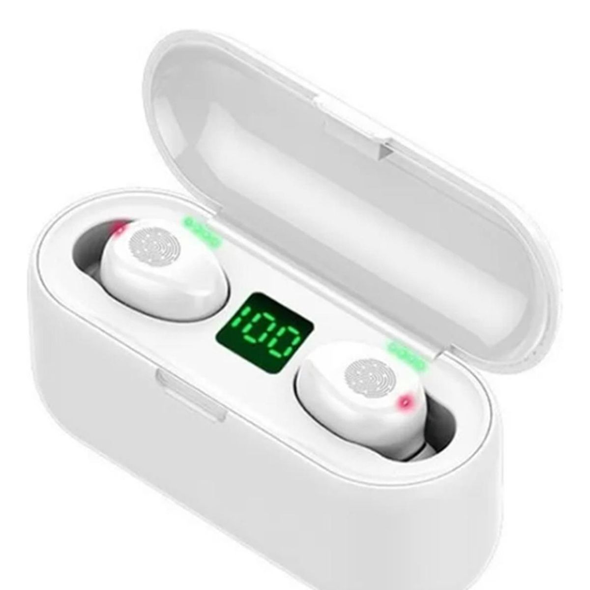 IMPORTCLICK - Audífonos Inalámbricos Bluetooth Magnético Indicador Blanco - Blanco