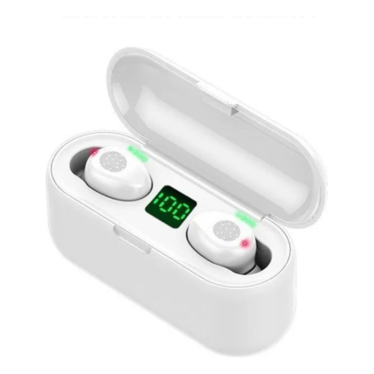 IMPORTCLICK - Audífonos Inalámbricos Bluetooth Magnético Indicador Blanco - Blanco