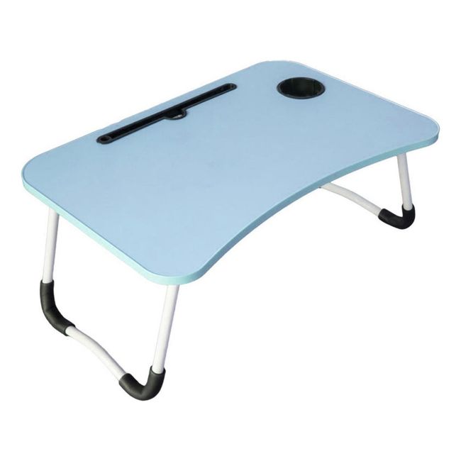 IMPORTCLICK - Bandeja Mesa Madera Para Notebook Con Posa Vaso Celeste