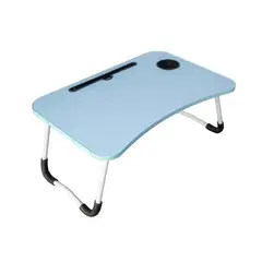 IMPORTCLICK - Bandeja Mesa Madera Para Notebook Con Posa Vaso Celeste