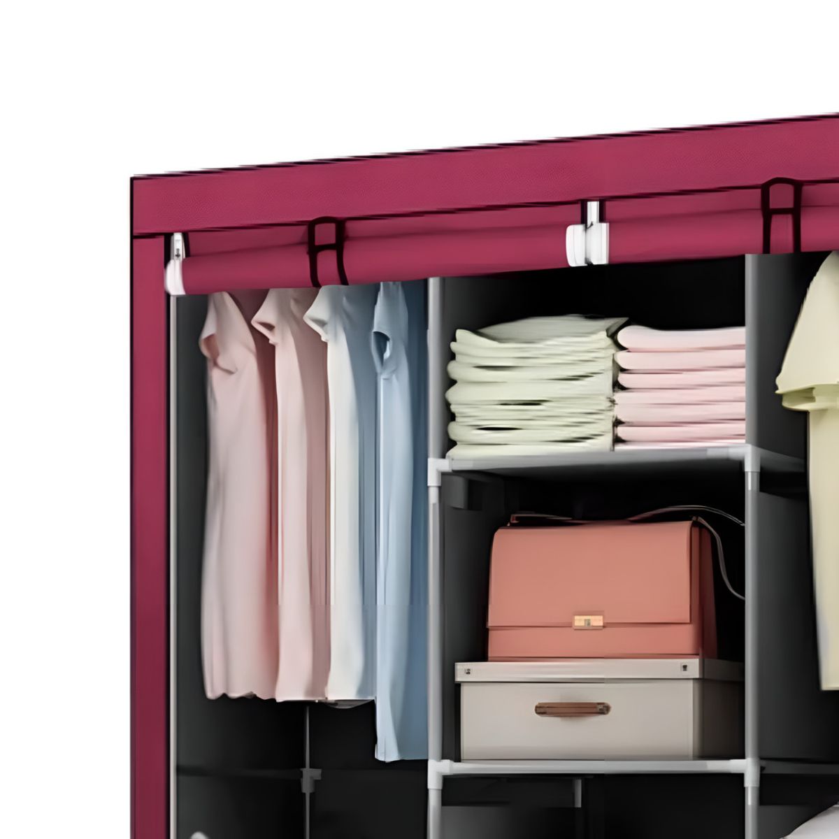 IMPORTCLICK - Closet Organizador Armable de Tela Red Wine 3 Cuerpos
