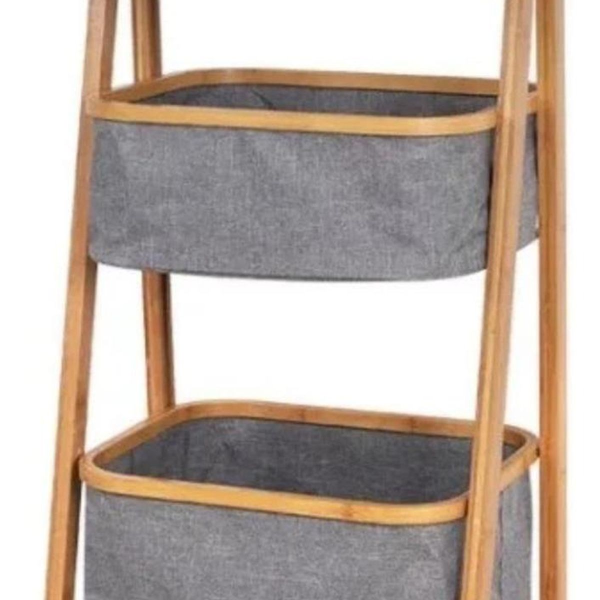 IMPORTCLICK - Mueble Estante Organizador Bambú Cesto - Gris