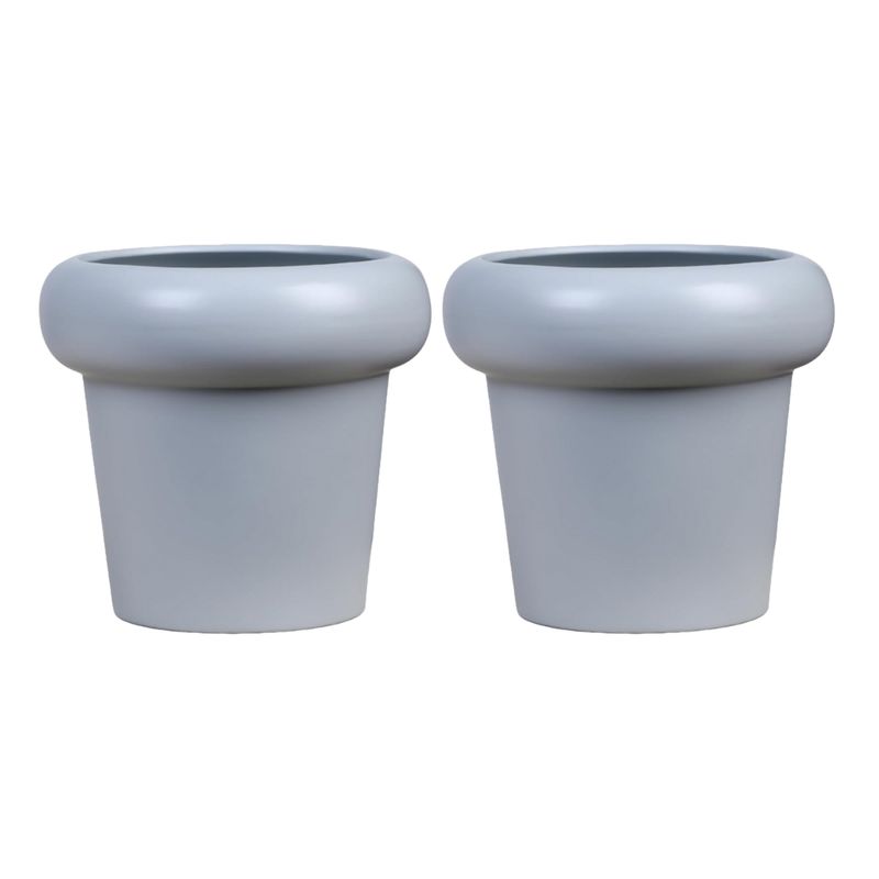 GENERICO - Set 2 Macetero Maceta Estilo Escandinavo Moderno Gris