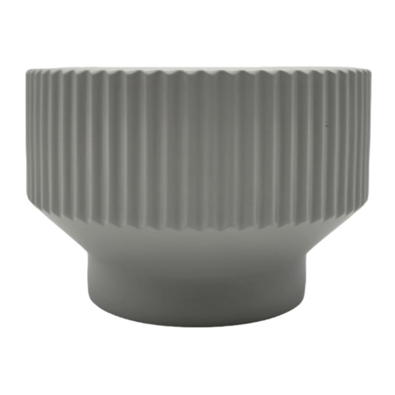 GENERICO - Maceteros Maceta De Ceramica Copon Lineas Gris Mate M