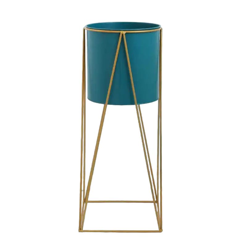 GENERICO - Porta Macetero Pedestal Maceta Plantas Verde Dorado Mediano