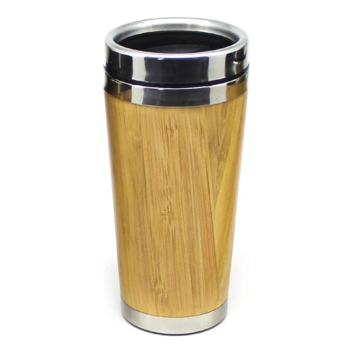 IMPORTCLICK - Mug Termo Bambú Acero Inoxidable 420 ML
