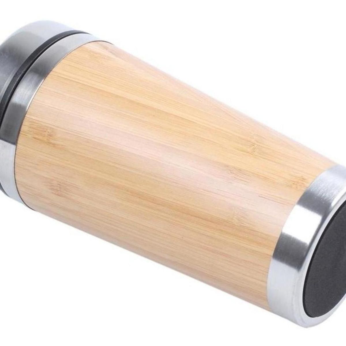 IMPORTCLICK - Mug Termo Bambú Acero Inoxidable 420 ML
