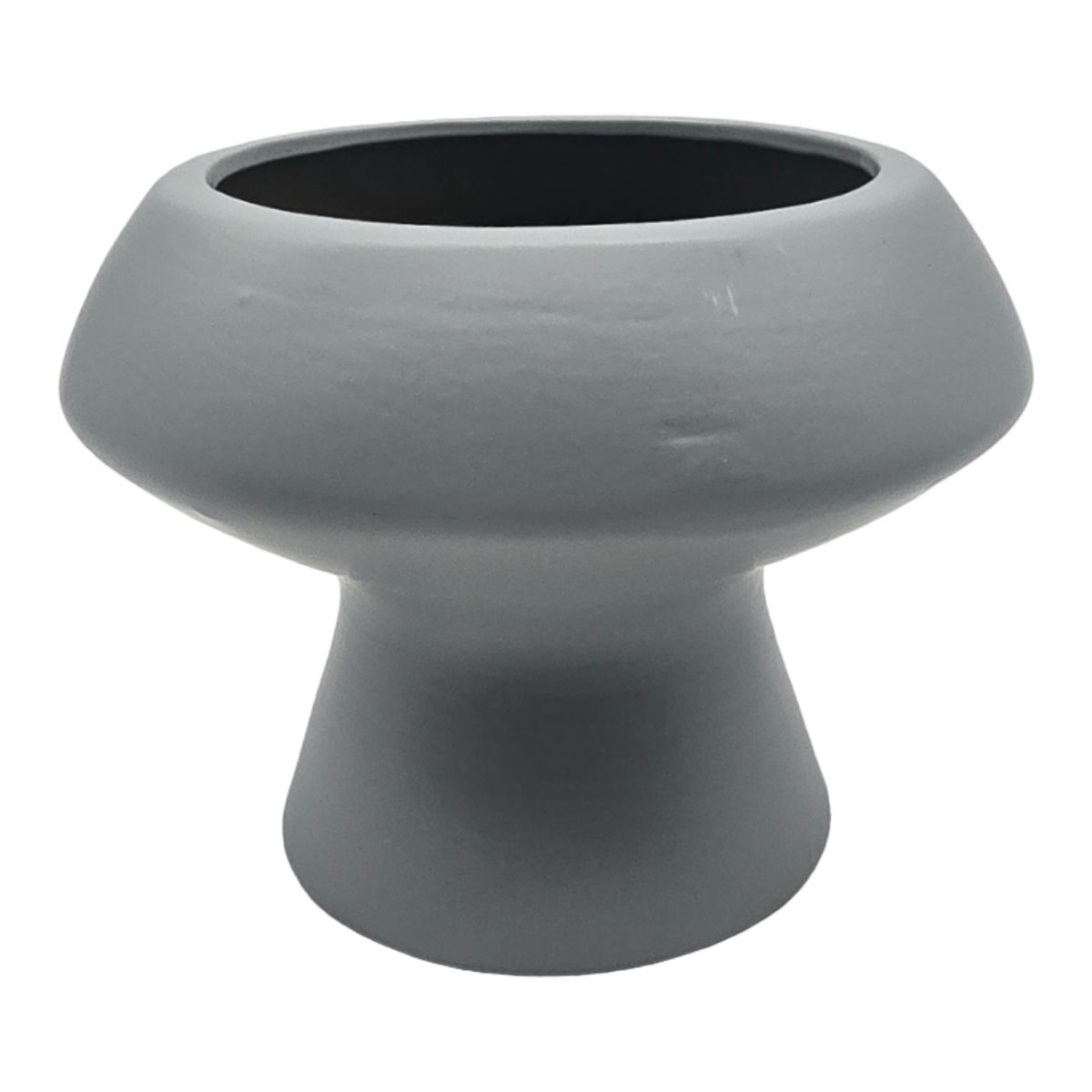 GENERICO - Macetero Maceta De Ceramica Con Forma De Seta Gris Deco