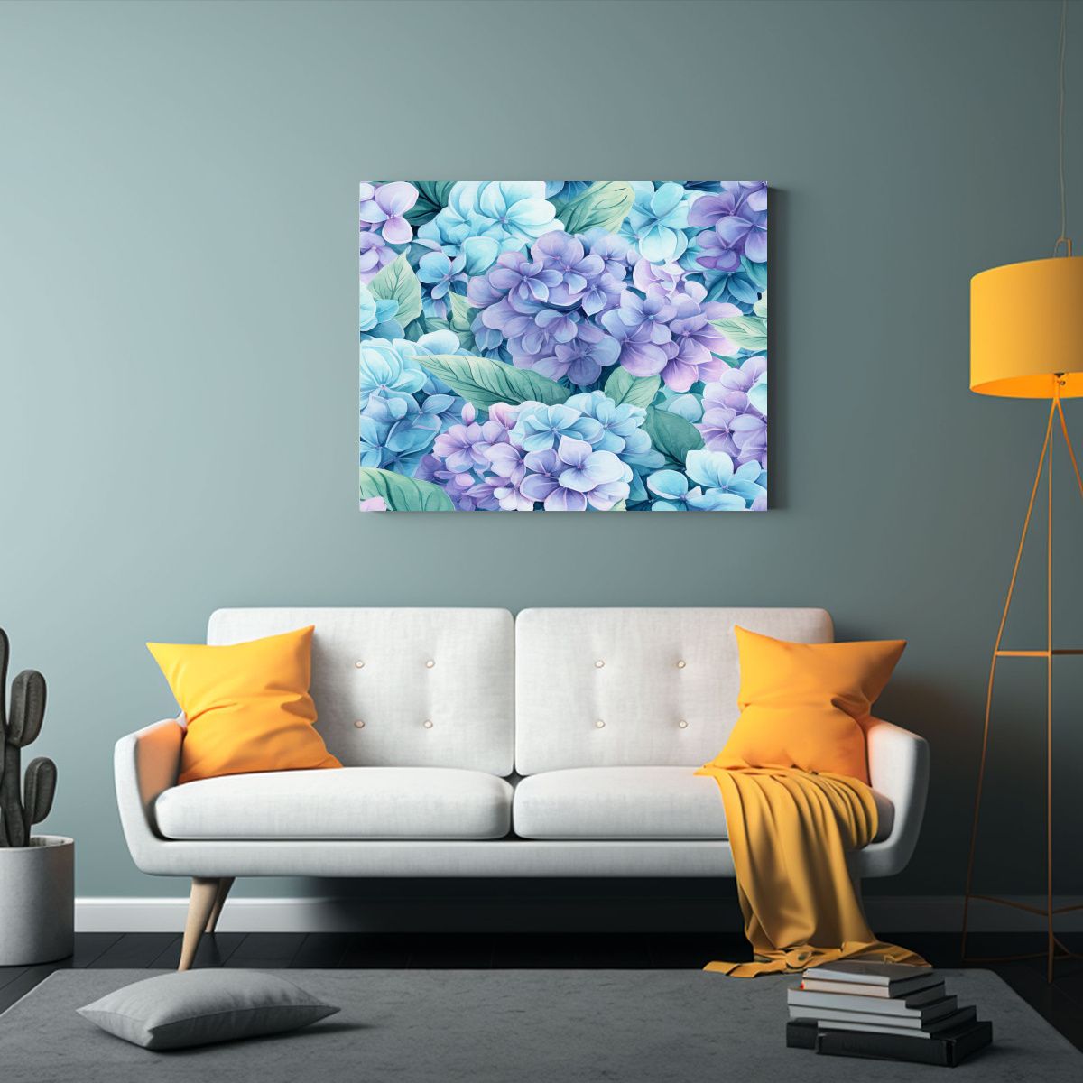 GENERICO - Pinturas Decorativas Para Cocina Con Fondo De Hortensias 120x80cm