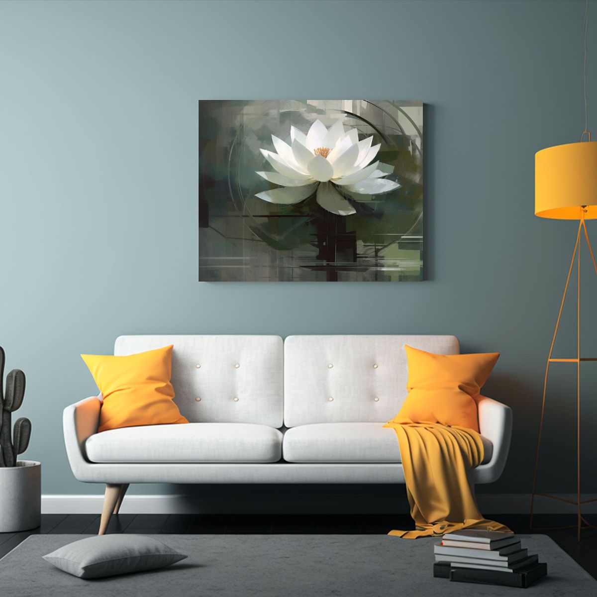 GENERICO - Lienzo Espectacular Exclusivo Con Flor De Loto Y Elementos D 120x80cm