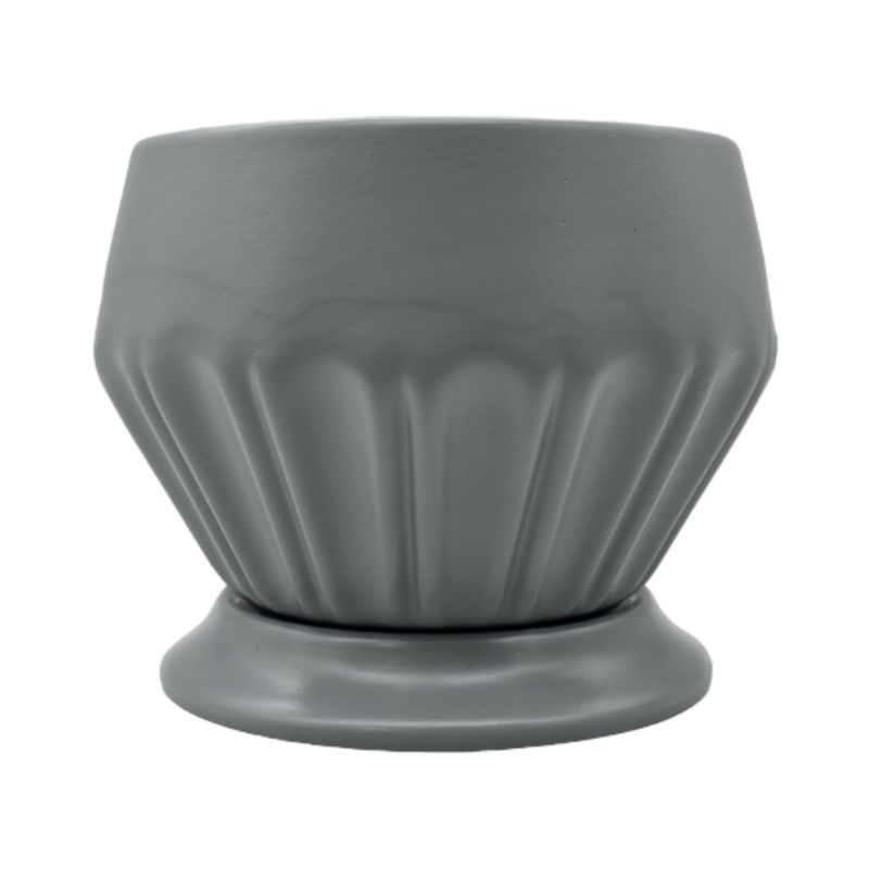 GENERICO - Maceteros Maceta De Ceramica Diamante Elegante Gris S