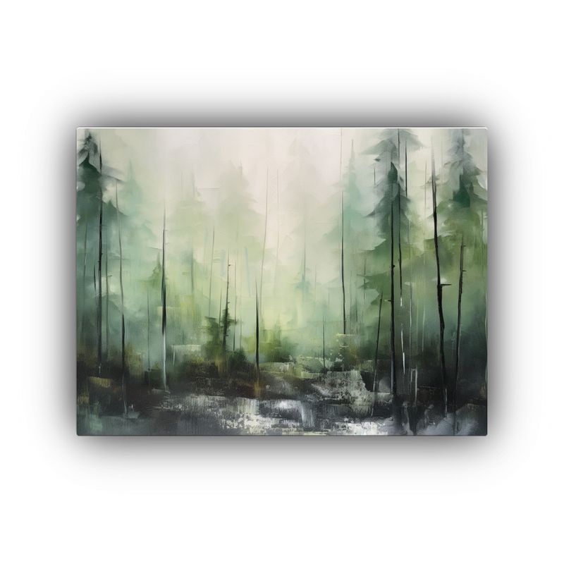 GENERICO - Pintura Abstracta De Bosque Brumoso En óleo Para Decoració 120x80cm