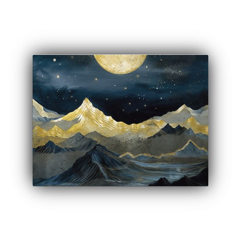 GENERICO - Lienzo Montaña Dorada Para Decoración De Habitación 120x80cm
