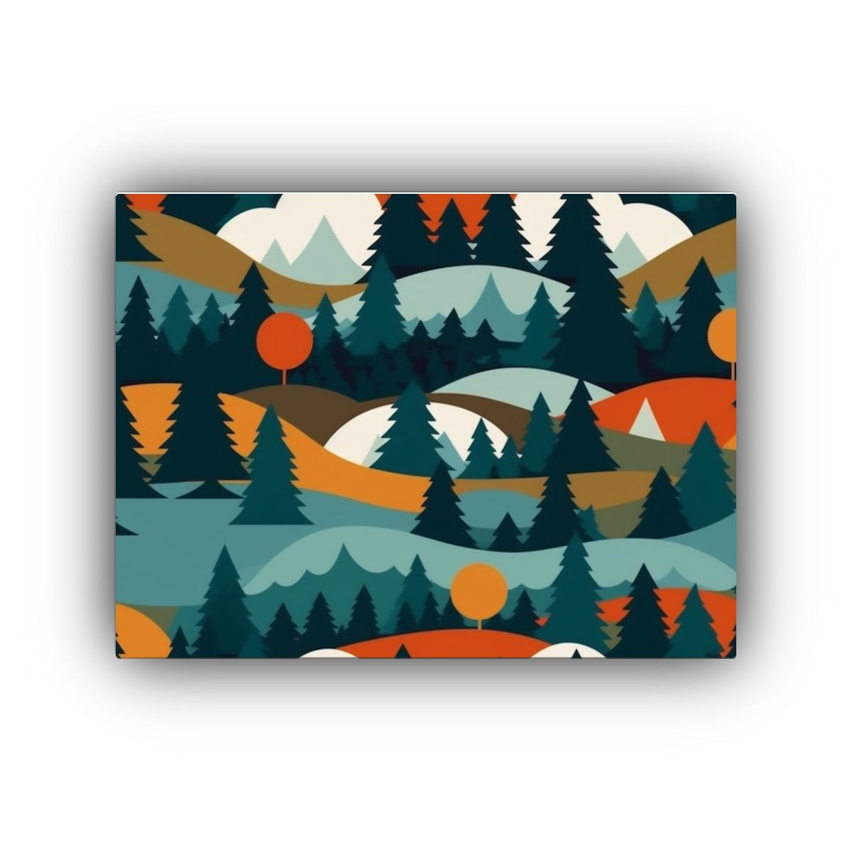 GENERICO - Cuadros Geométricos Tritone De Paisajes Forestales De Los A 120x80cm