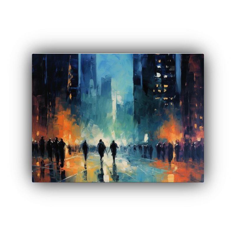 GENERICO - Pintura Expresionista Urbana De Escena Simétrica 120x80cm