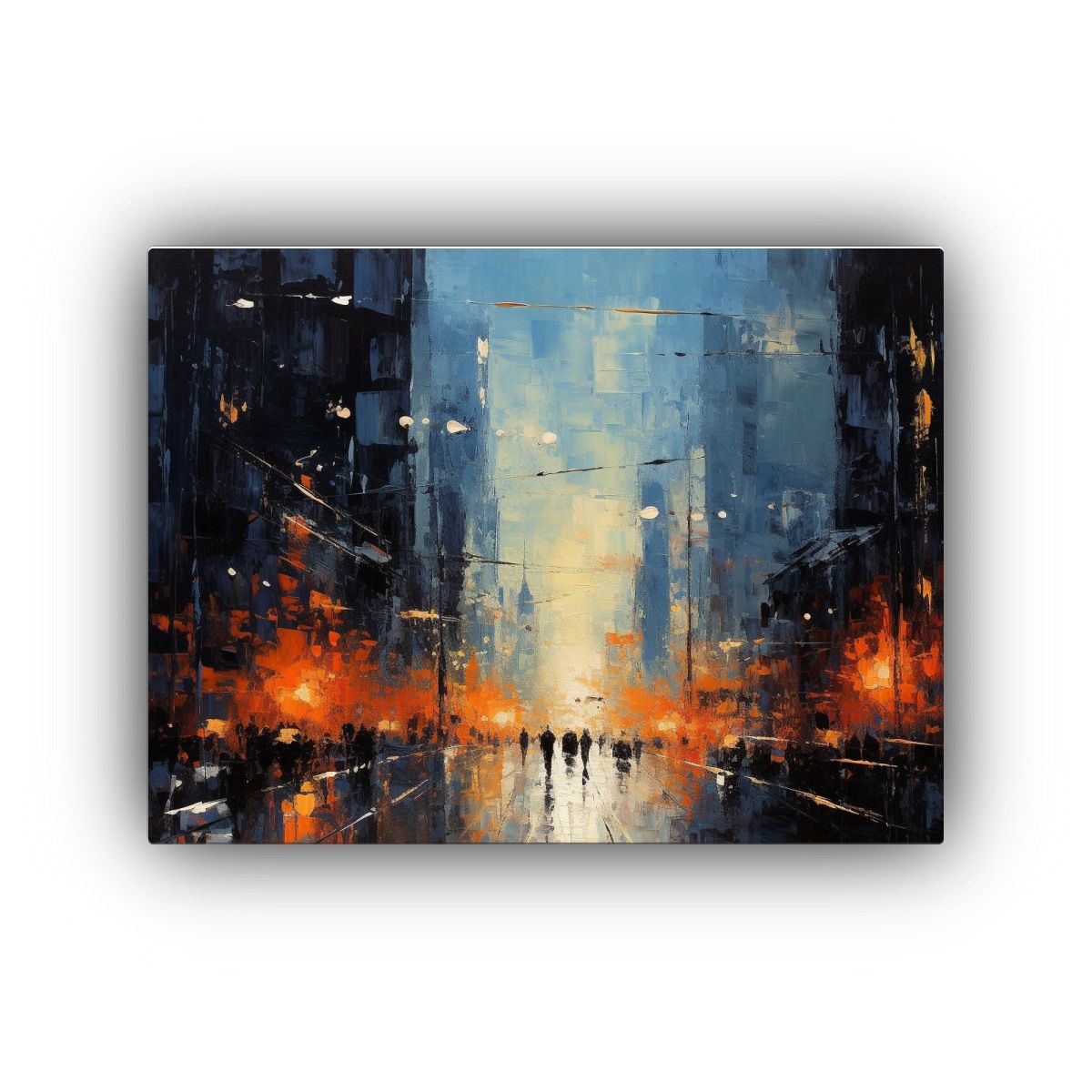 GENERICO - Cuadro Cuadro Abstracta De Ciudad En Movimiento 120x80cm