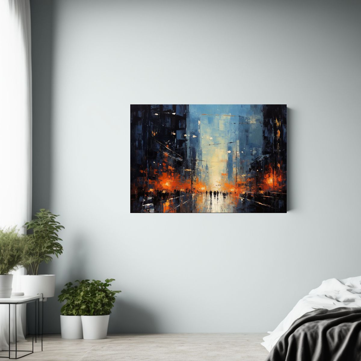 GENERICO - Cuadro Cuadro Abstracta De Ciudad En Movimiento 120x80cm