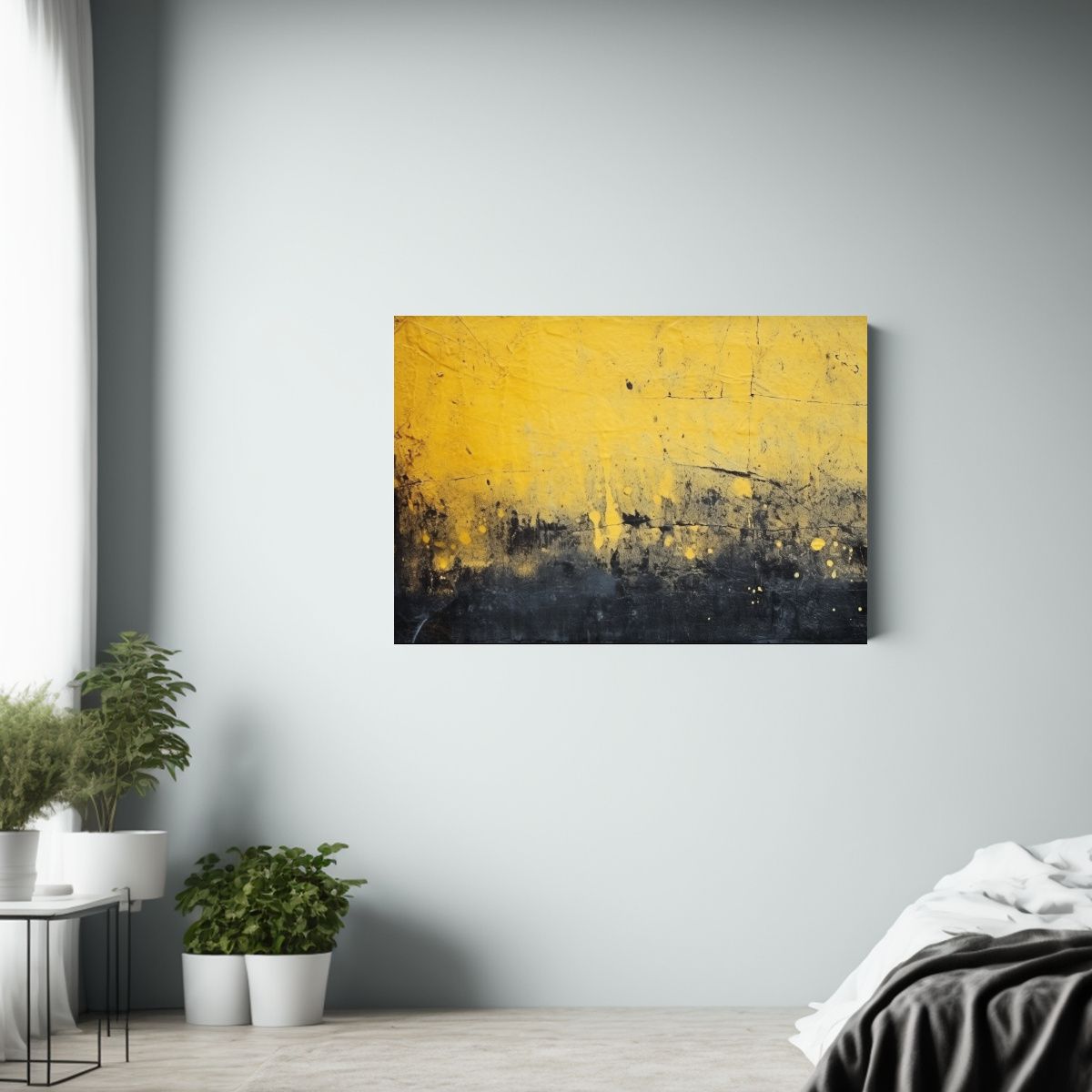 GENERICO - Fondo De Pared Moderno Y Bonito En Amarillo Y Negro 120x80cm