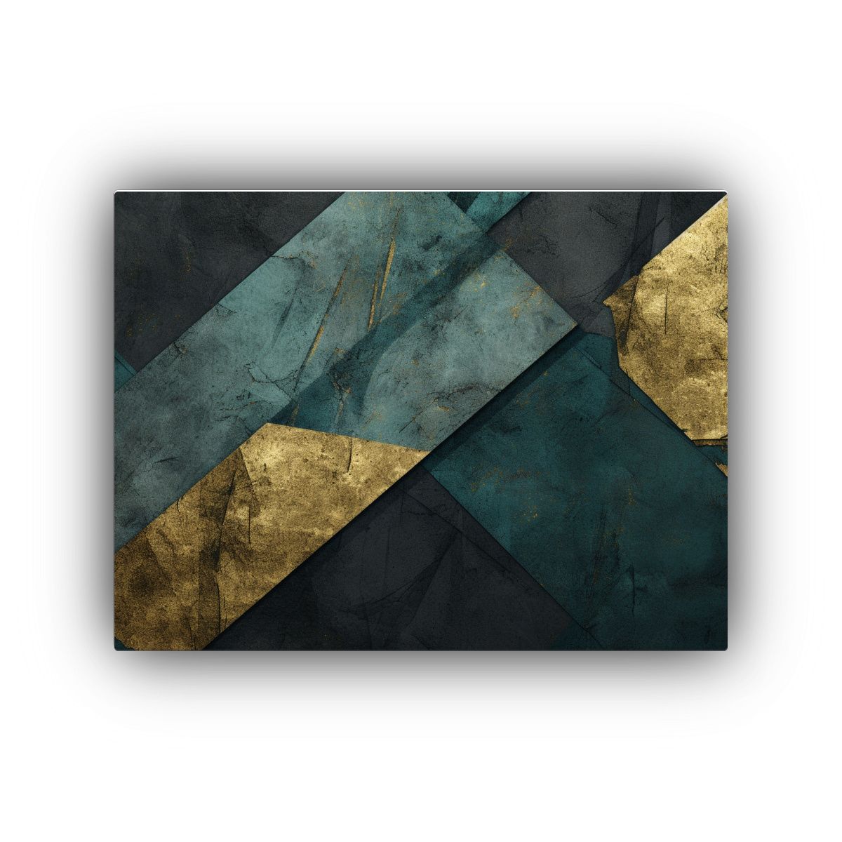 GENERICO - Cuadro Surrealista Horizontal Nostálgico En Verde Oscuro G 120x80cm