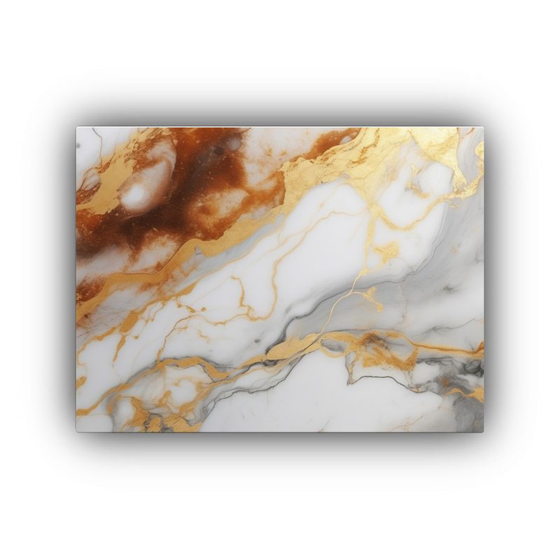 GENERICO - Pinturas De Decoración En Mármol Blanco Y Dorado 120x80cm