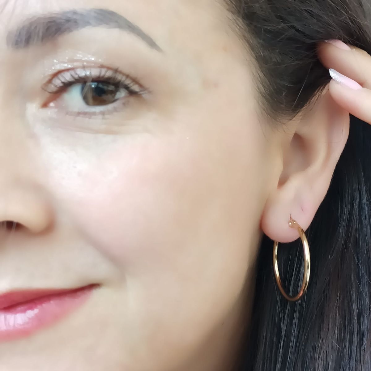 ELBAULDEJUMA - Argollas hoop 25mm chapadas en oro 18k