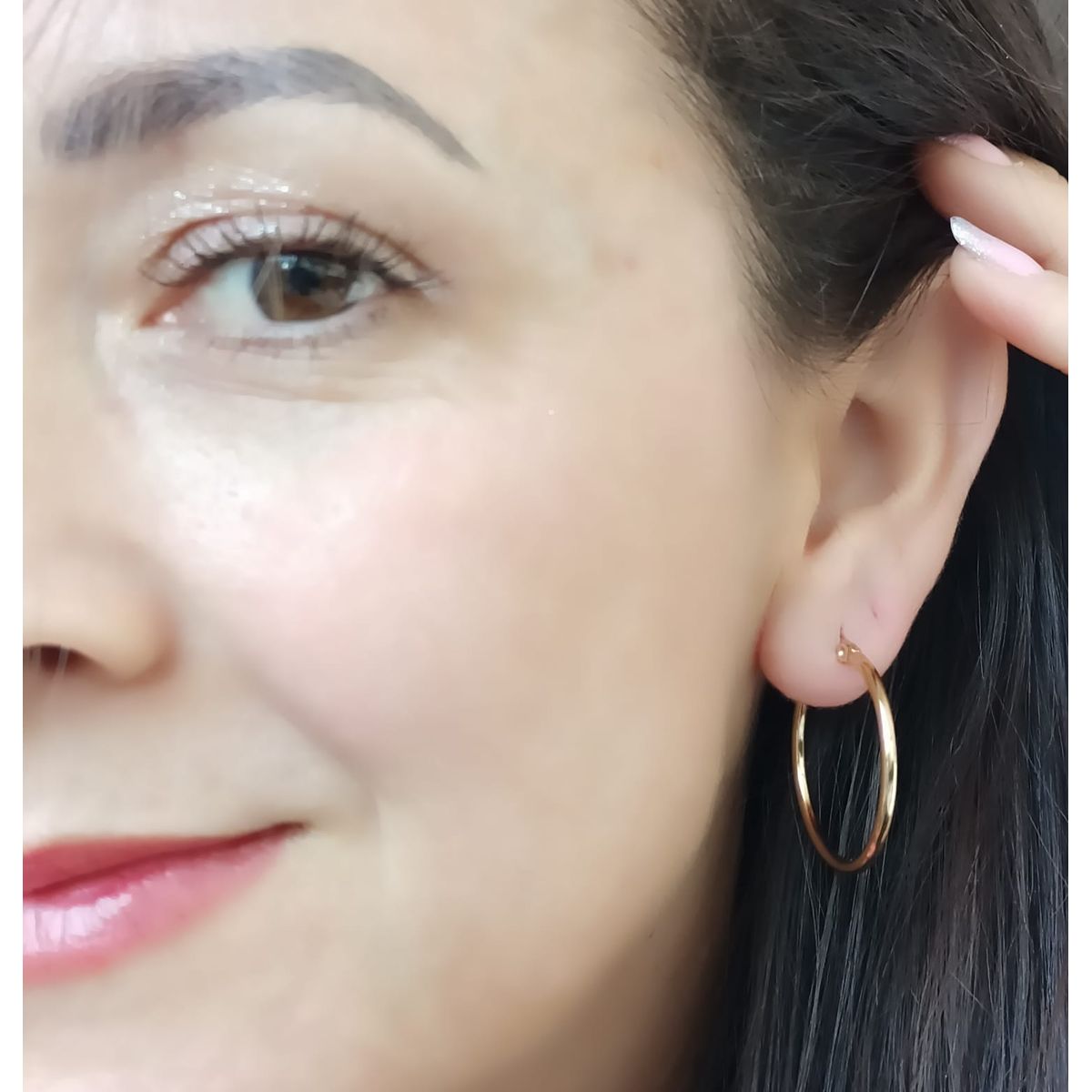 ELBAULDEJUMA - Argollas hoop 25mm chapadas en oro 18k