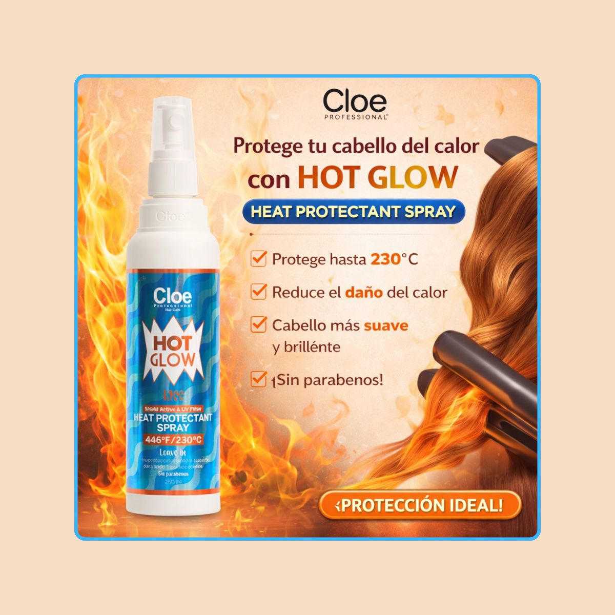 CLOE - Termoprotector Hot Glow Kiss Cloe Spray 250 ml CLOE