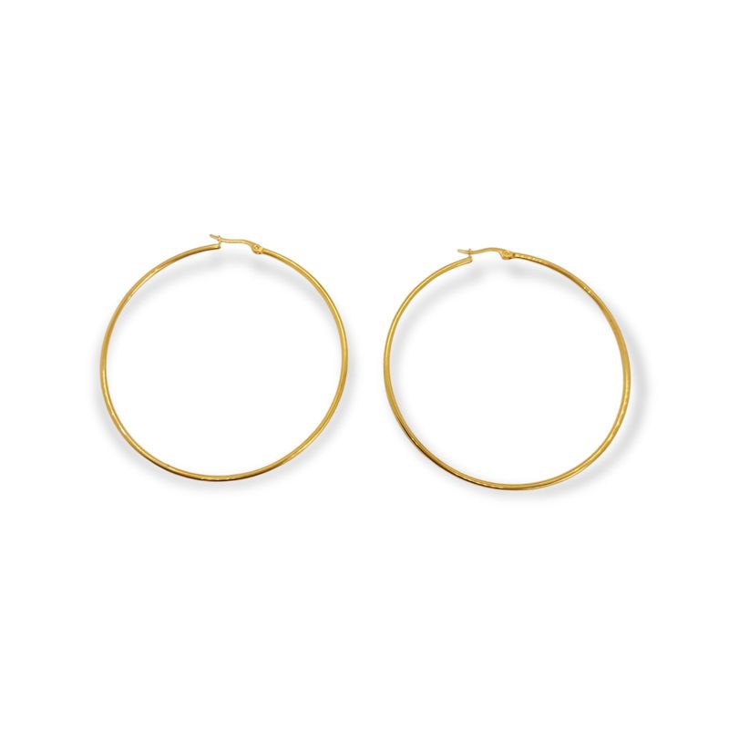 ELBAULDEJUMA - Maxi argollas hoop clásicas 65Mm chapadas en oro 18k