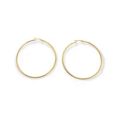 ELBAULDEJUMA - Maxi argollas hoop clásicas 65Mm chapadas en oro 18k