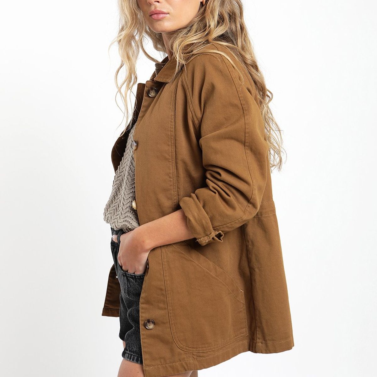 FROENS - Chaqueta mujer Corales camel
