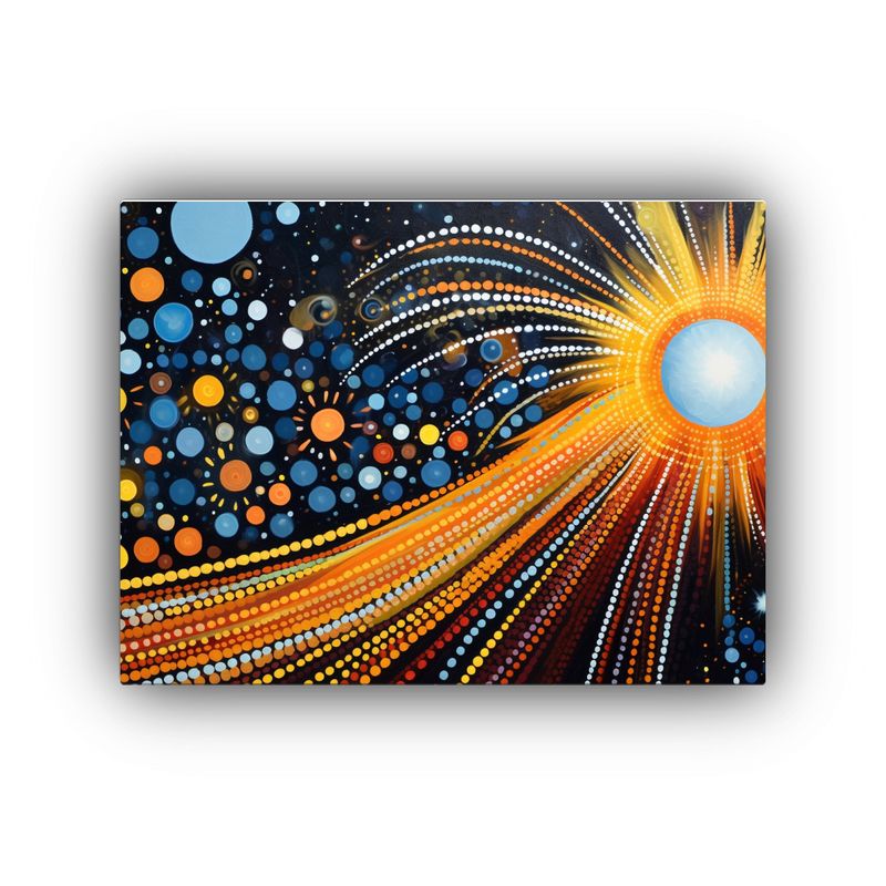GENERICO - Cuadro Decorativo Solarium Aborigen Australiano Con Estrella 120x80cm