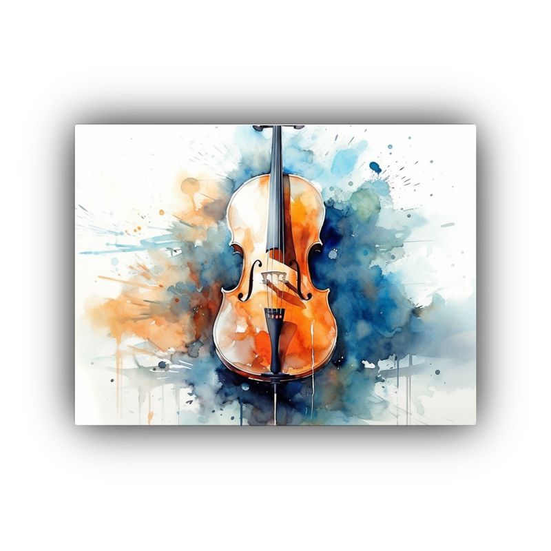 GENERICO - Pintura Acuarela Cello Hermosa En Lienzo 120x80cm