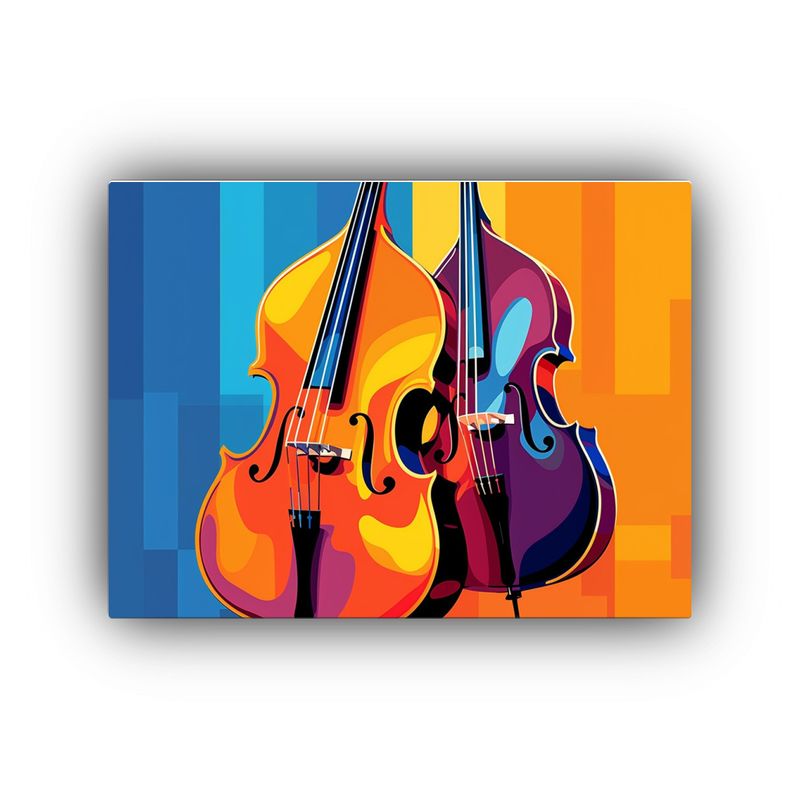 GENERICO - Cuadro Bastidor Movimiento Elegancia Contrabajo Arte Pop Mú 120x80cm