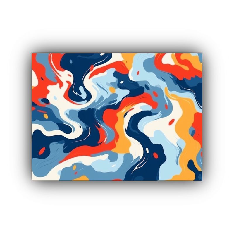 GENERICO - Cuadro Tela Abstracción Colores Forma Cuadrada Pop Arte Gou 120x80cm