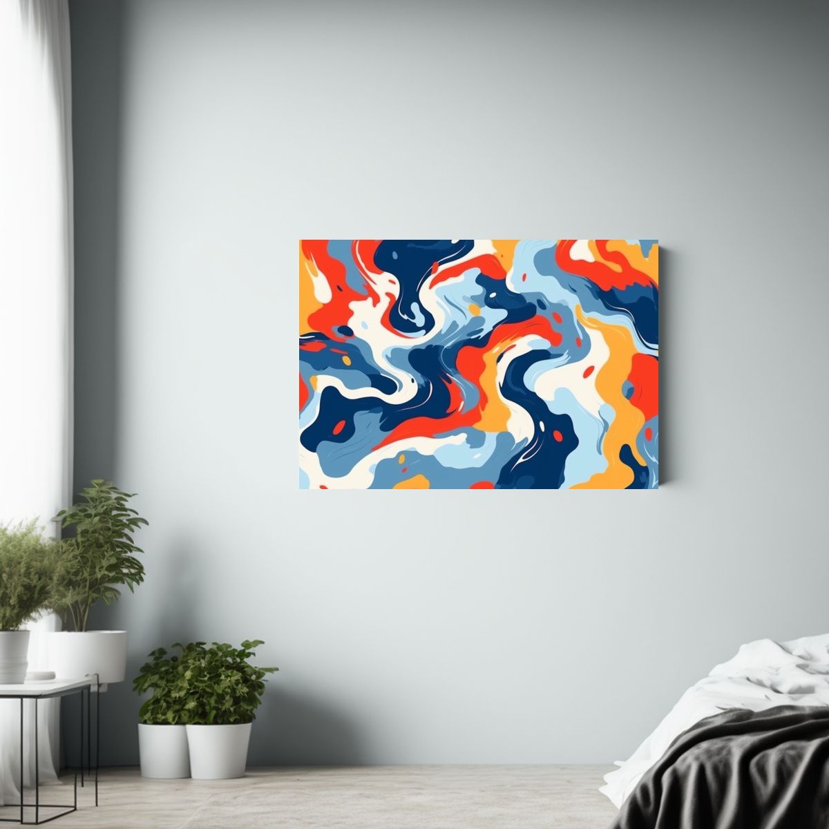 GENERICO - Cuadro Tela Abstracción Colores Forma Cuadrada Pop Arte Gou 120x80cm