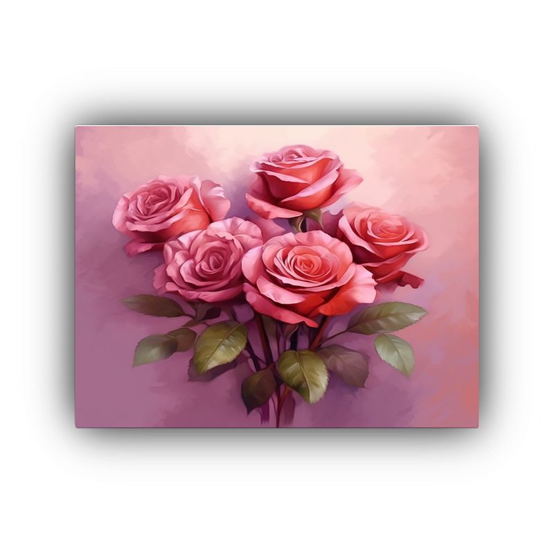 GENERICO - Cuadro Movimiento Habitación Con Ramo De Rosas Rojas Y Mens 120x80cm