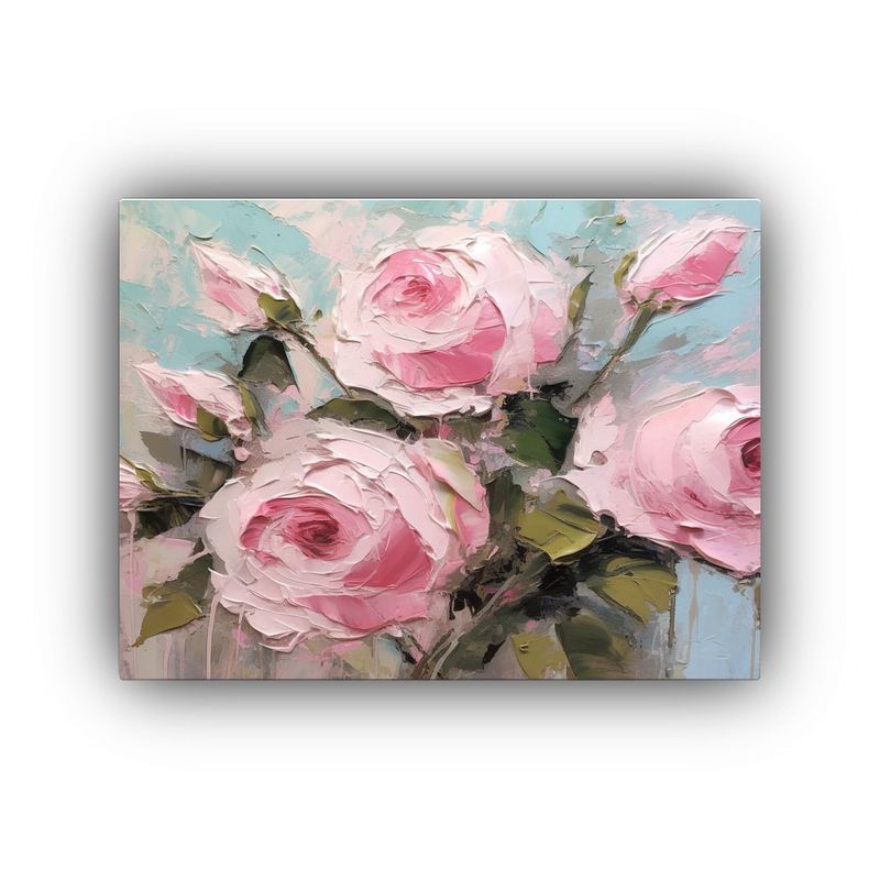 GENERICO - Pintura Abstracta De Rosas Rosas Suaves Para Decoración De  120x80cm