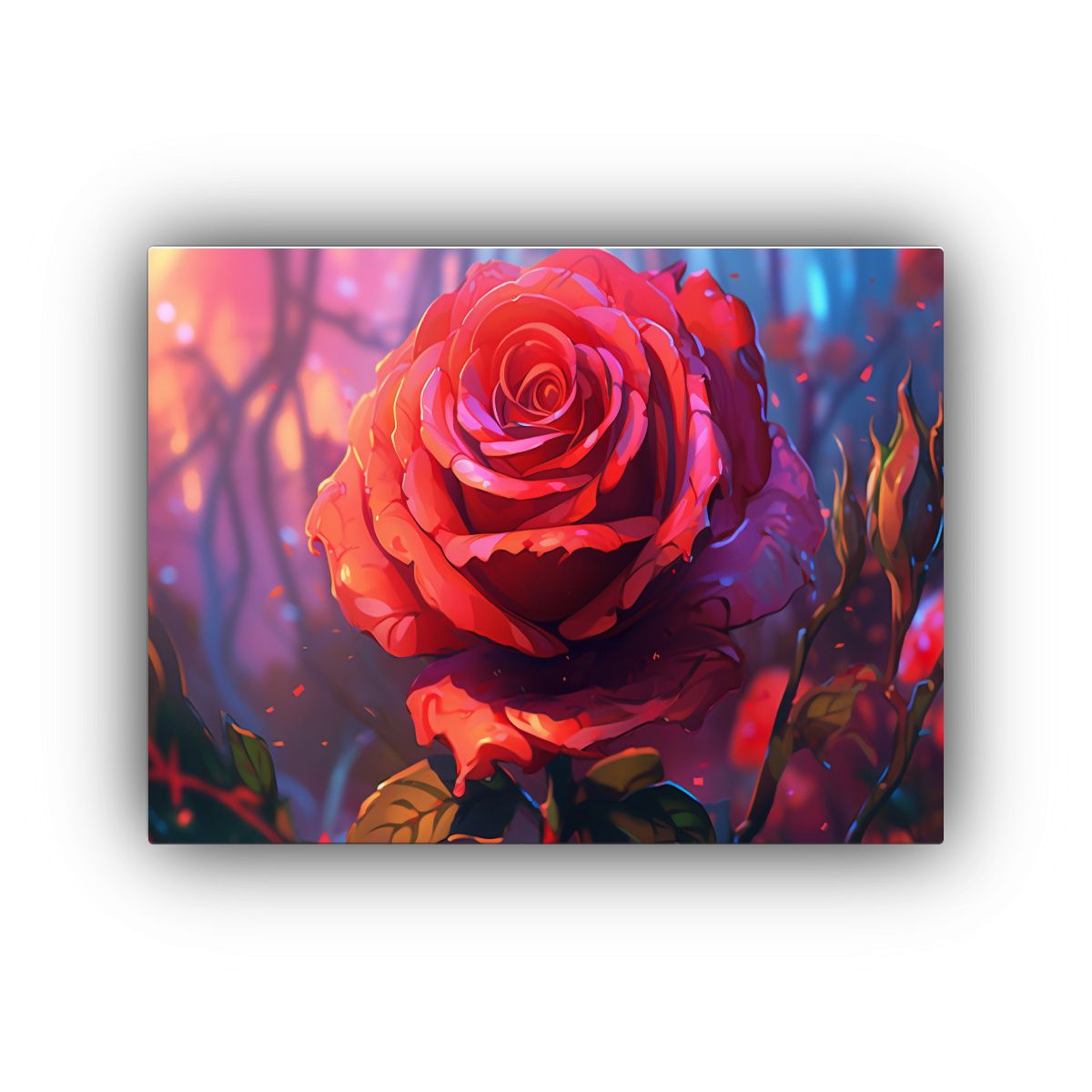 GENERICO - Cuadro Decorativo De Fotografía En Estilo Anime Con Rosa Ro 120x80cm