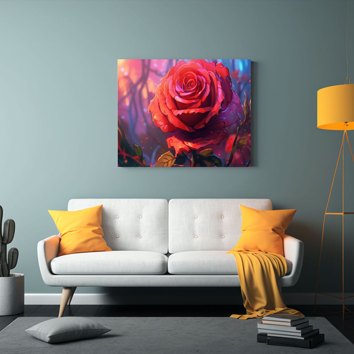 GENERICO - Cuadro Decorativo De Fotografía En Estilo Anime Con Rosa Ro 120x80cm